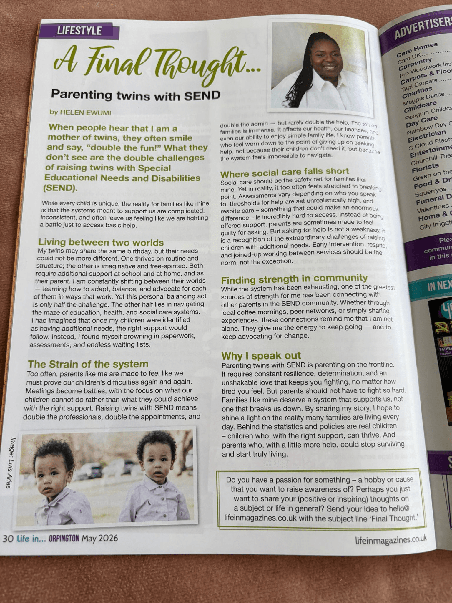 Life In Orpington article page 1